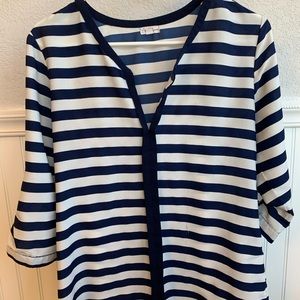 Anita Femme White and Navy Stripped Blouse